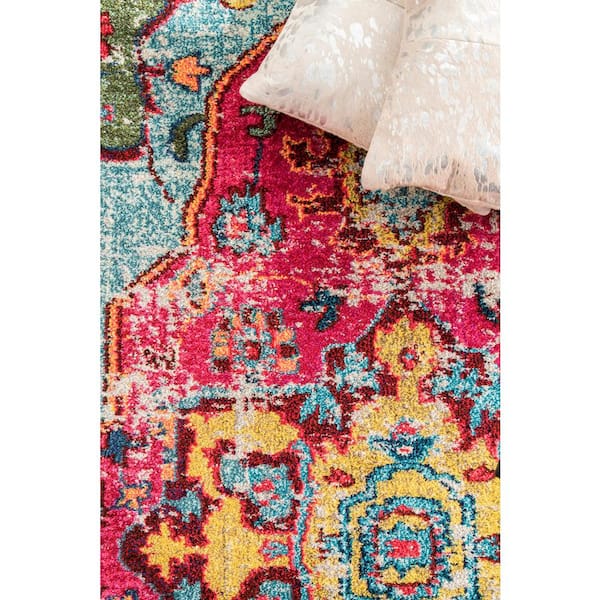 Scceatti Area Rug Rugs 4x3 Feet Washable Tufted Non Slip Living Room Rugs  Carpet Big Boho Floor Rug Living Room Carpet Geometrically for Bedroom