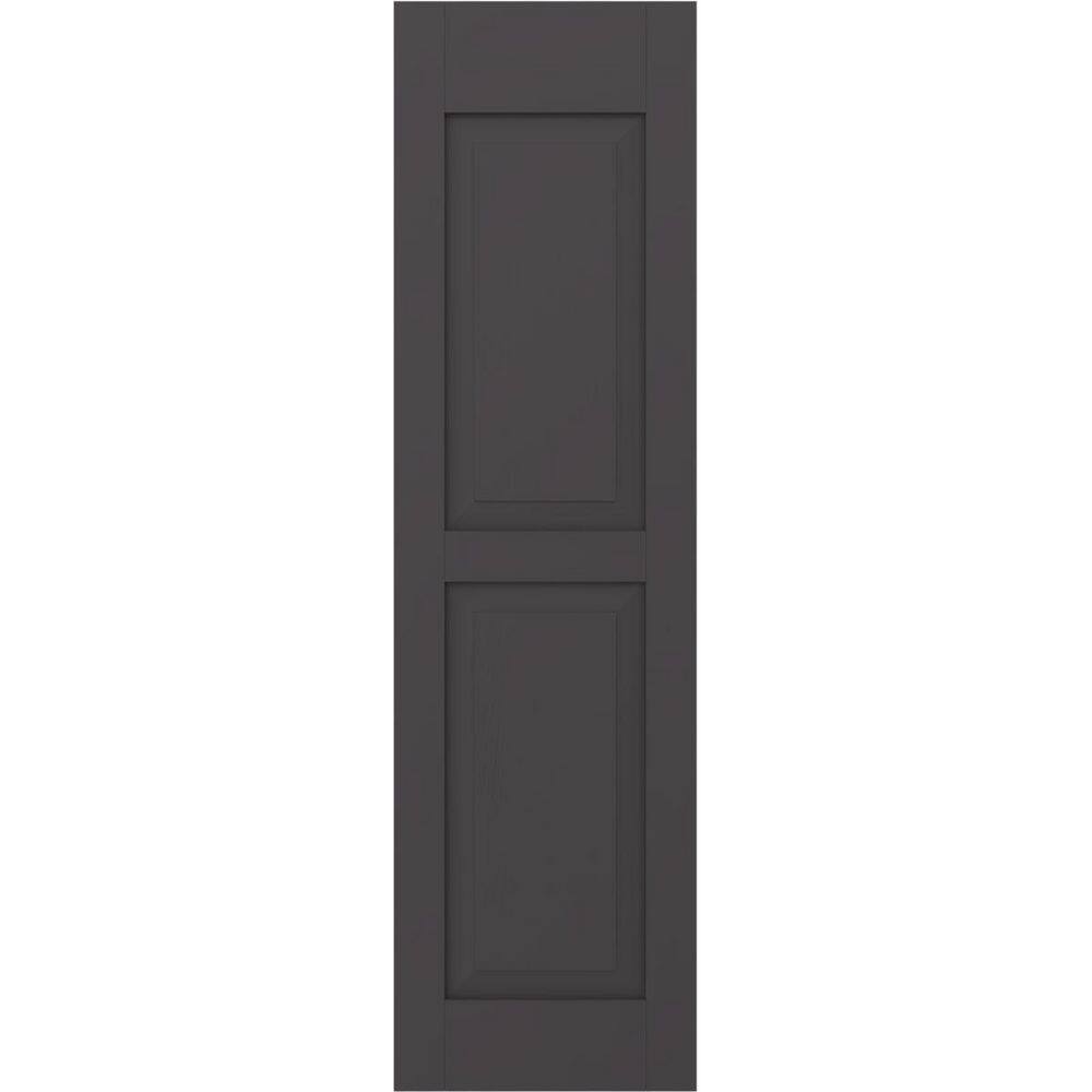12 in. W x 64 in. H Americraft 2-Equal Raised Panel Exterior Real Wood Shutters Pair in Shadow Mountain price history on PriceWatchPro