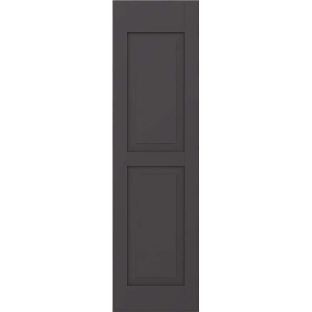 18 in. W x 33 in. H Americraft 2-Equal Raised Panel Exterior Real Wood Shutters Pair in Shadow Mountain price history on PriceWatchPro