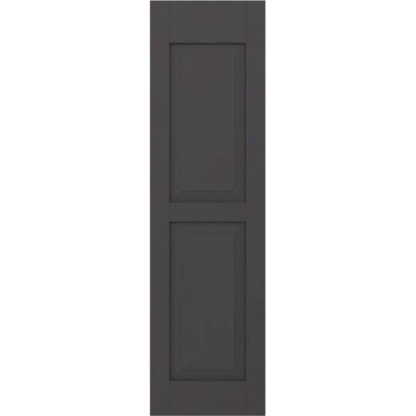 Ekena Millwork 18-in W x 40-in H Americraft Two Equal Raised Panel Exterior Real Wood Shutters (Per Pair), Shadow Mountain