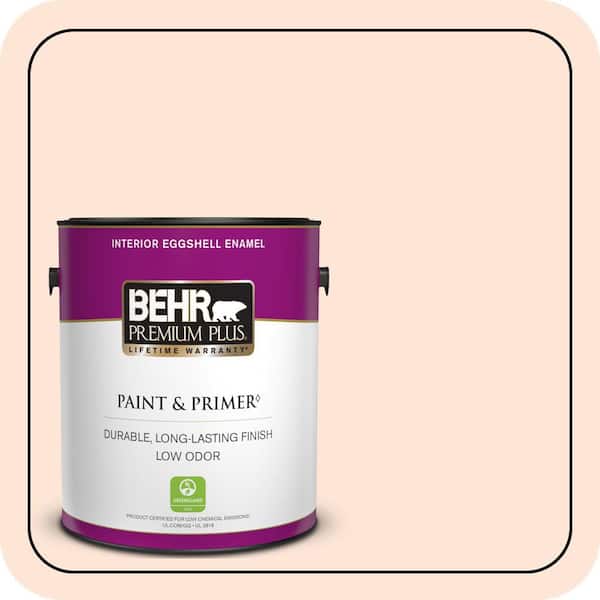 BEHR PREMIUM PLUS 1 gal. #230C-1 Winthrop Peach Eggshell Enamel Low Odor Interior Paint & Primer