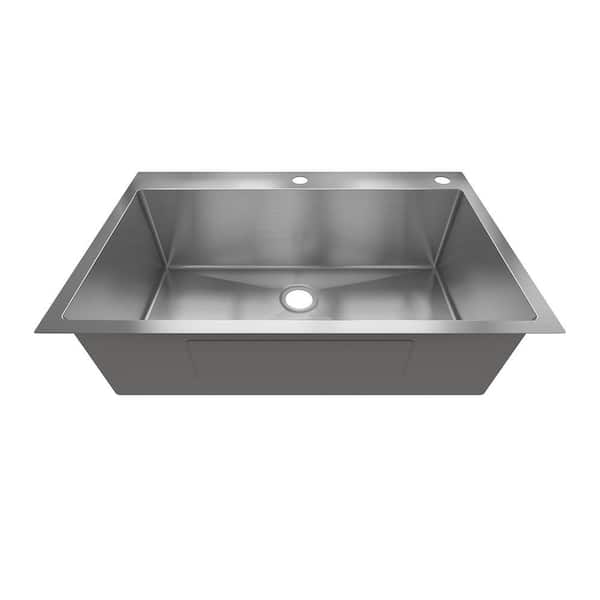 33 in. Drop-In Single Bowl 18-Gauge 304 Stainless Steel Kitchen Sink