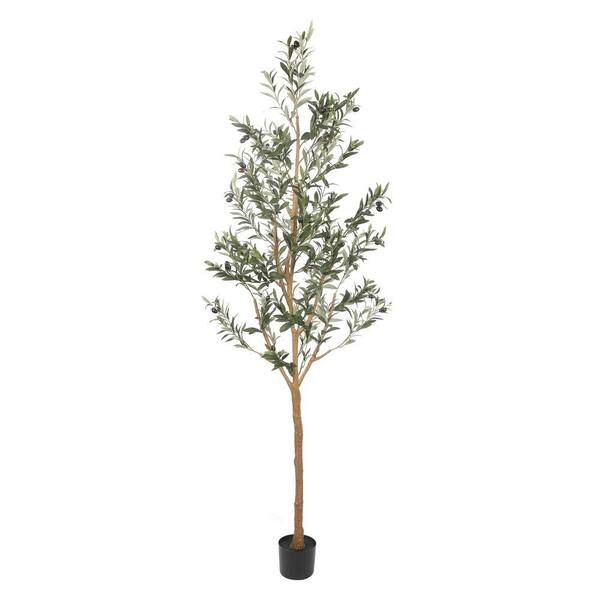 Nearly Natural 7ft Olive Artificial Tree – Minimalist Silk Green Houseplant For Home Decor
