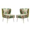 JAYDEN CREATION Amata Contemporary and Classic Green Comfy Elegant Pattern  Side Chair with Tufted Back and Metal Base CHM0015-GREEN - The Home Depot