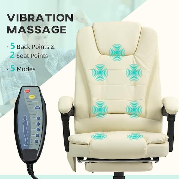 Vinsetto 7-Point Faux Leather Vibrating Massage Office Chair with
