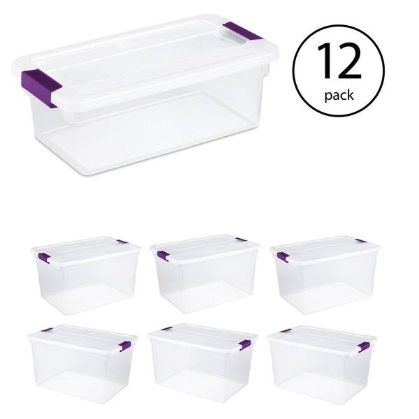 Sterilite 17571706 66-Quart Clearview Latch Box Storage Tote Container (24 Pack)