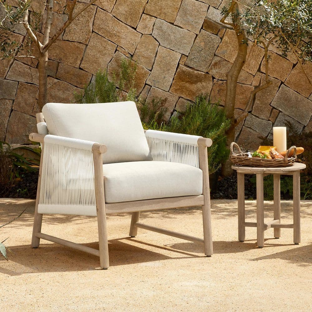 Miles 3 Pieces Cream Olefin Handwoven Rope Patio Bistro Set for Lounge Chair with Solid Wood Frame and Plush Cushions price history on PriceWatchPro