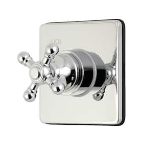 Single-Handle 1-Hole Wall Mount Three-Way Diverter Valve with Trim Kit in Polished Chrome