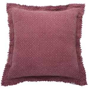 Lifestyles Maroon 22 in. x 22 in. Throw Pillow