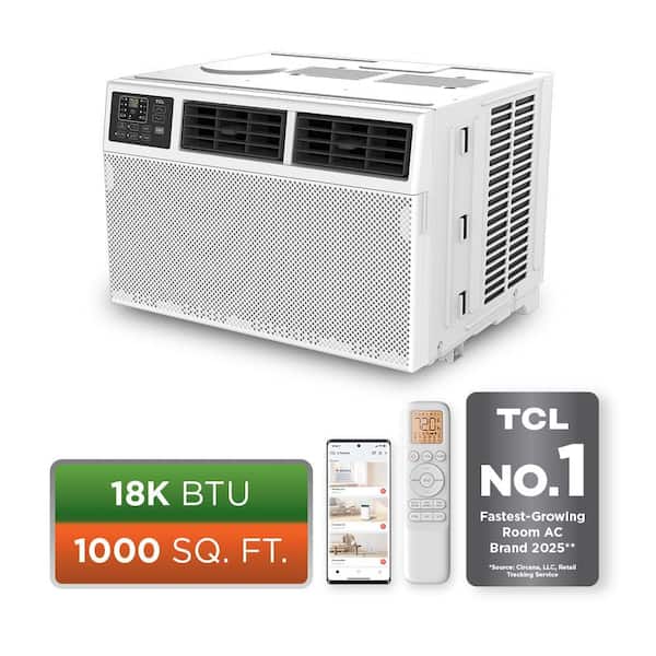 18,000 BTU 230 Volts Window AC Cools 1,000 Sq. Ft. with Remote and wifi enabled in White