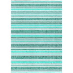 Chantille ACN531 Turquoise 5 ft. x 7 ft. 6 in. Machine Washable Indoor/Outdoor Geometric Area Rug