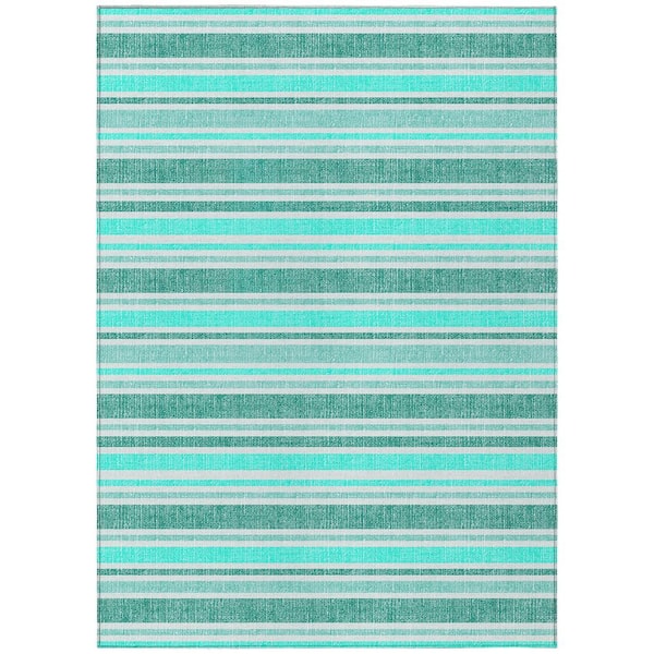 Addison Rugs Chantille ACN531 Turquoise 9 ft. x 12 ft. Machine Washable Indoor/Outdoor Geometric Area Rug