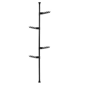 Adjustable Laundry Pole Clothes Drying Rack DIY Floor to Ceiling Tension Rod Storage Organizer Black