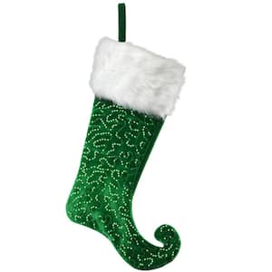 21 in. General Store Jester Style Green Stocking