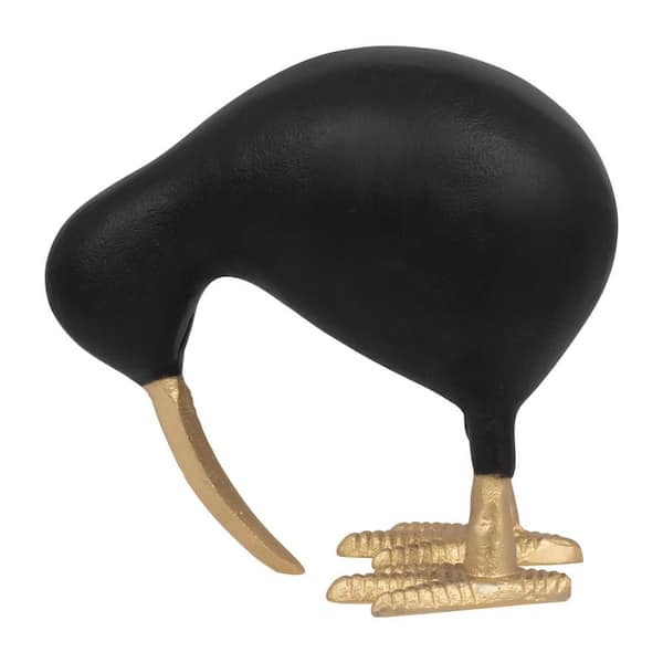 Liv & Skye Black Gold 7.5 in. x 8 in. Metal Kiwi Mom Animal