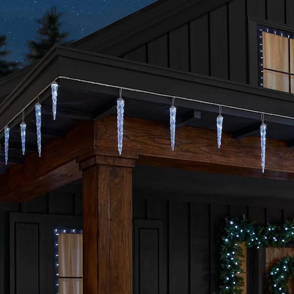 8 Blue and White Motion LED Icicle Lights