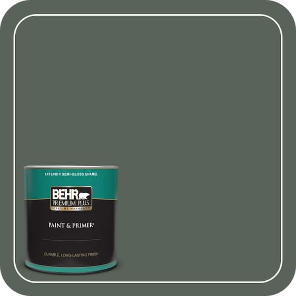 BEHR PREMIUM PLUS 1 qt. #ECC-21-3 Imperial Palm Semi-Gloss Enamel Exterior Paint & Primer
