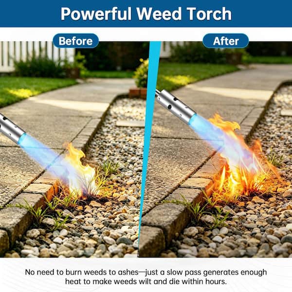 MISOPILY Propane Weed Torch Burner with Self-Ignition, 32 in. Long