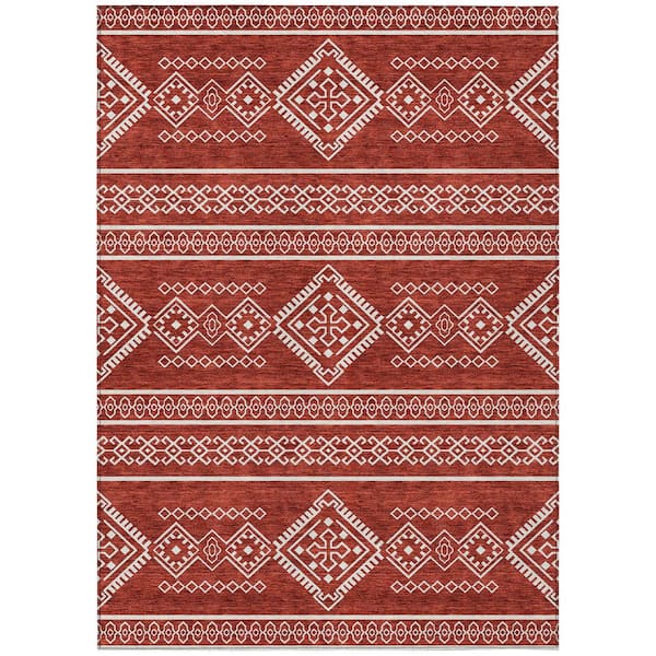 Addison Rugs Chantille Machine Washable Indoor/Outdoor Abstract ACN901 Red 5 ft. x 7 ft. 6 in. Area Rug