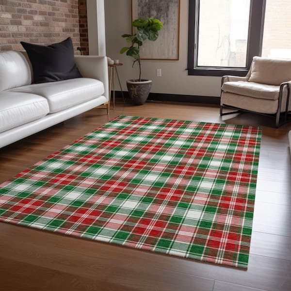 Chantille Machine Washable Indoor/Outdoor Abstract ACN1817 Emerald 5 ft. x 7 ft. 6 in. Area Rug