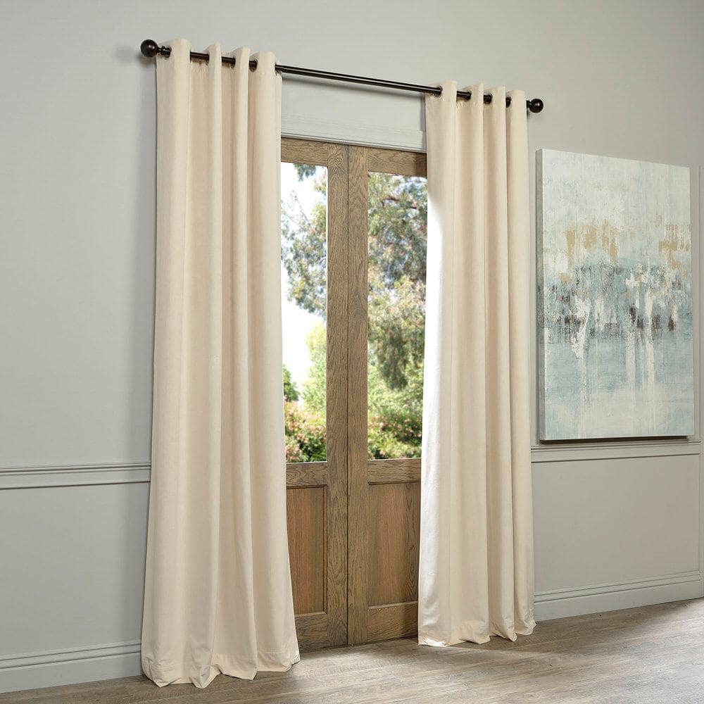 Luxurious Gray Velvet Blackout Indoor Window Curtain 50" x 120"