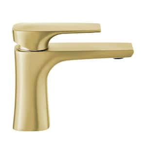 Monaco Single-Handle Single-Hole Bathroom Faucet in Brushed Gold