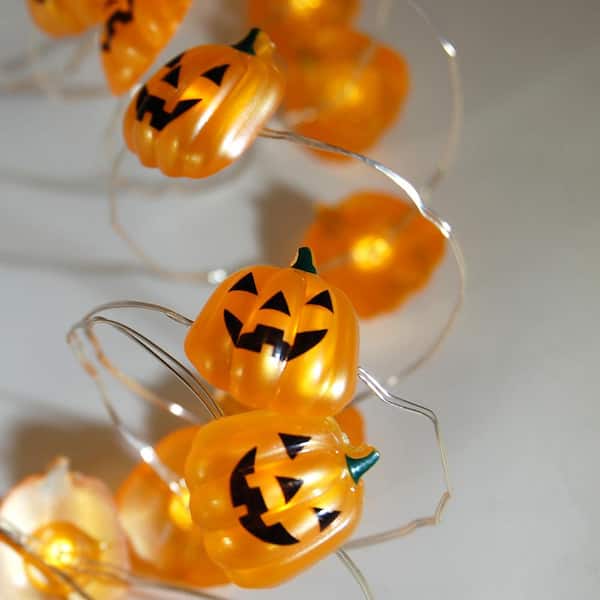 Set of 20 Orange Halloween String Mini Lights for Jack O Lantern or Decorations for sale online 
