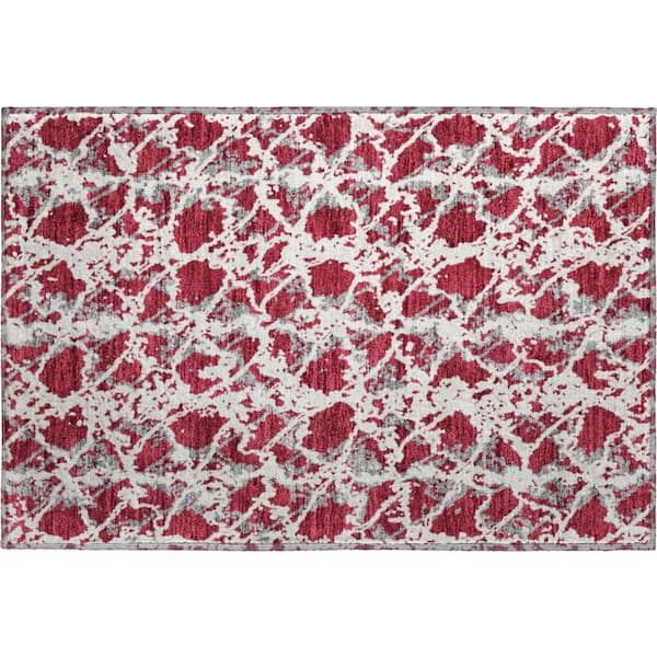 Addison Rugs Mayfield Premium Machine Washable Abstract AMF969 Burgundy 1 ft. 8 in. x 2 ft. 6 in. Area Rug
