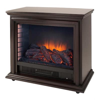 Sheridan 32 in. Freestanding Mobile Infrared Fireplace in Espresso