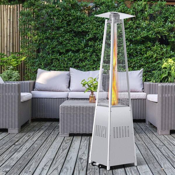 42000 BTU Stainless Steel Pyramid Flame Glass Tube Flame Outdoor Heater  with Long Strips of Flame SW-HWJR-07 - The Home Depot