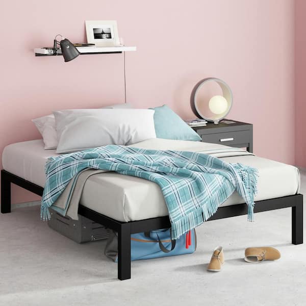 Lorrick Black Metal Full Platform Bed Frame