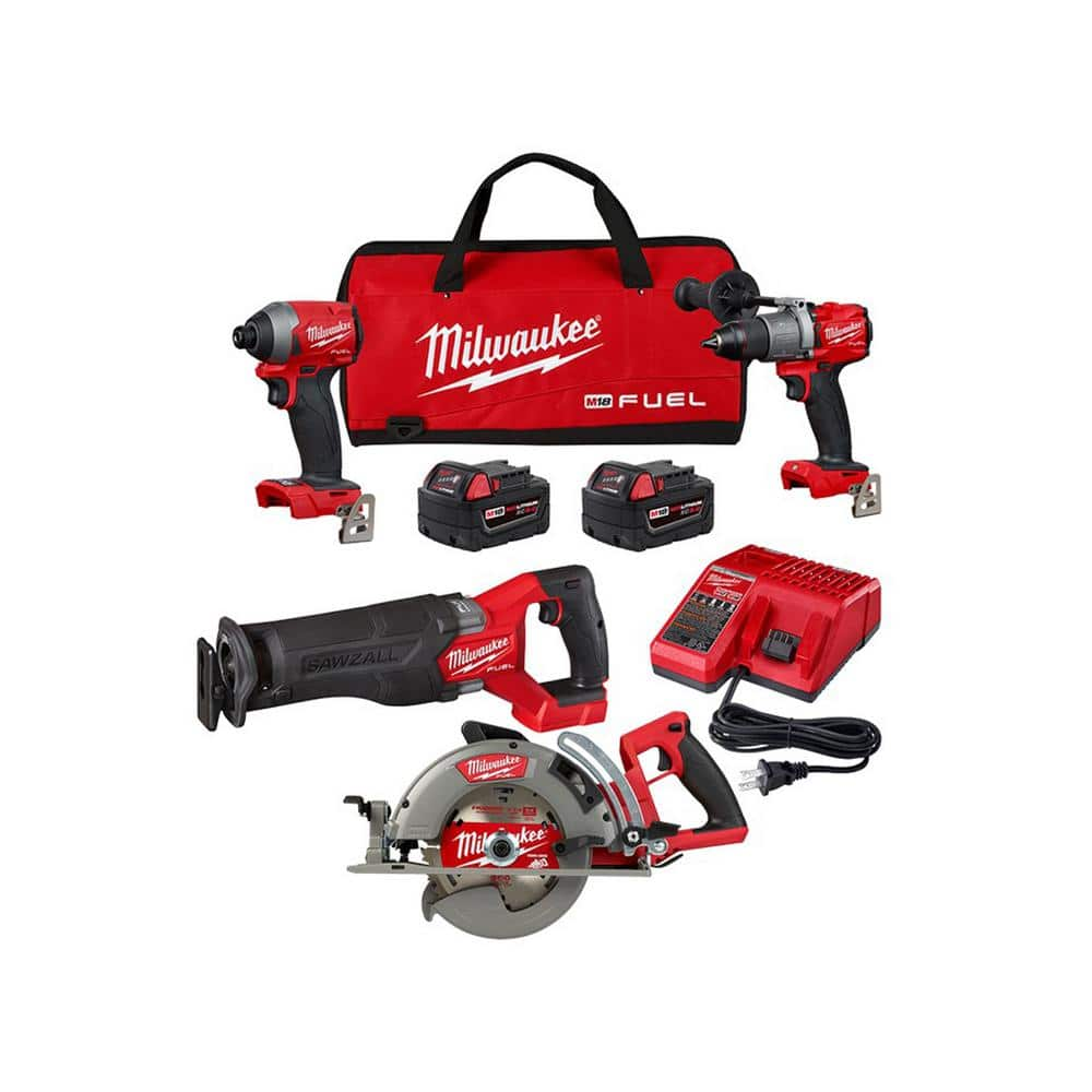 Milwaukee M18 FUEL 18-Volt Lithium-Ion Brushless Cordless Combo Kit (3 ...