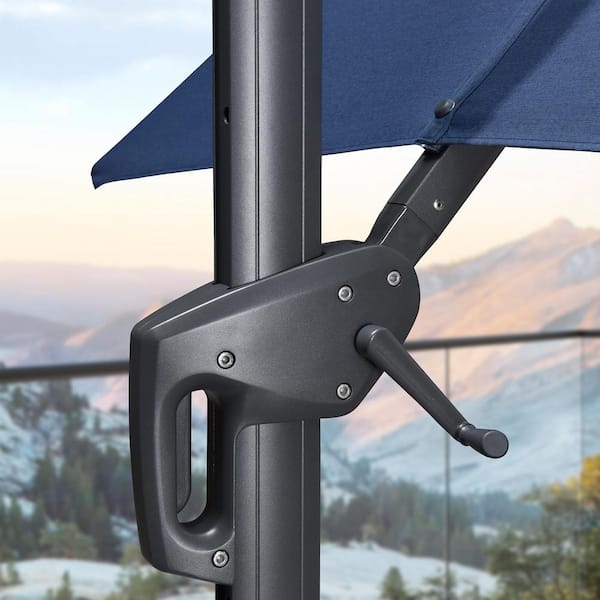 10 ft. x 13 ft. Outdoor Cantilever Patio Umbrella Aluminum Offset 360° Rotation Umbrella in Ocean Slate