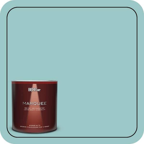BEHR MARQUEE 1 Qt. #MQ6-08 Aquifer One-Coat Hide Matte Interior Paint & Primer