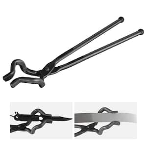 Blacksmith Tongs, 18 in. Z V-Bit Tongs, Carbon Steel Forge Tongs with A3 Steel Rivets, for Knife Blades, Long Pieces, Ci