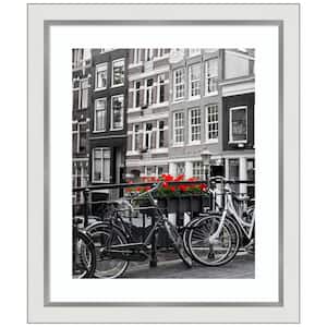 Eva White Silver Narrow Picture Frame Opening Size 24 x 20 in. (Matted To 16 x 20 in.)