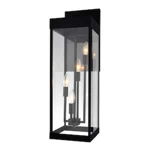 Windsor 4 Light Black Hardwired Outdoor Wall Sconce