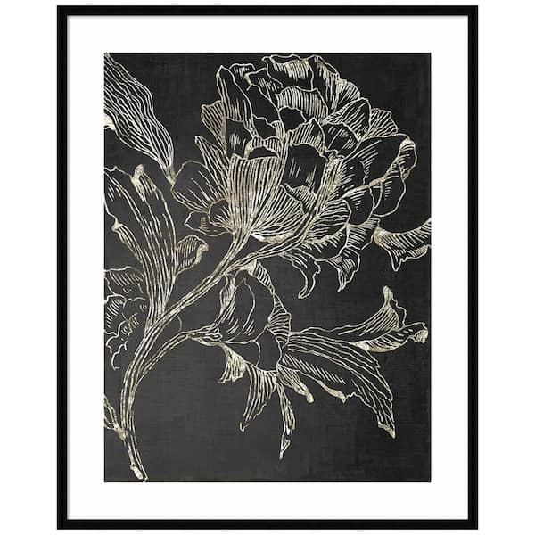 Amanti Art Golden Flower Folklore I by Asia Jensen 1-Piece Framed Giclee Abstract Art Print 41 in. x 33 in.