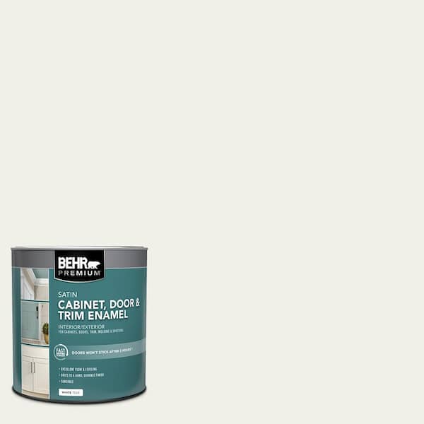 BEHR PREMIUM 1 qt. #MS-39 Crystal White Satin Enamel Interior/Exterior Cabinet, Door & Trim Paint