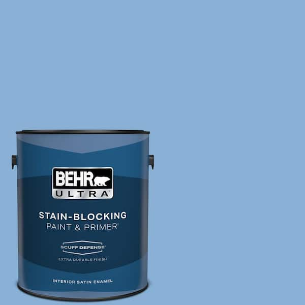 BEHR ULTRA 1 gal. #PPU15-12 Bluebird Extra Durable Satin Enamel Interior Paint & Primer