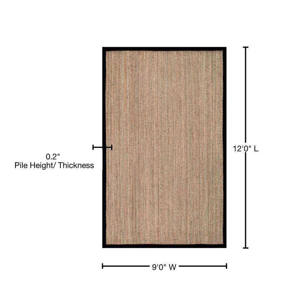Elijah Black Stripe Seagrass 52'' x 24'' Easy Care Area Rug