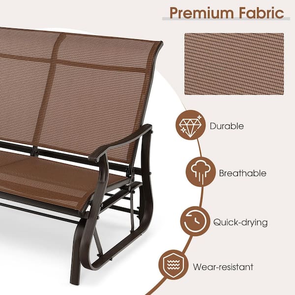 Costway outdoor patio swing porch rocker glider bench loveseat garden best sale seat steel