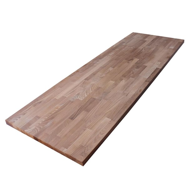 HARDWOOD REFLECTIONS 10 ft. L x 25 in. D Unfinished Ash Solid Wood Butcher Block Countertop With Eased Edge 1525HDFJEGTA-120 - The Home Depot