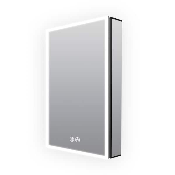 20 in. W x 30 in. H Rectangular Aluminum Recessed/Surface Mount LED Medicine Cabinet with Mirror