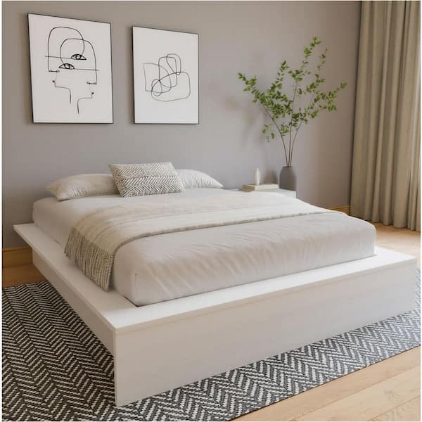 James White Frame King Size Platform Bed