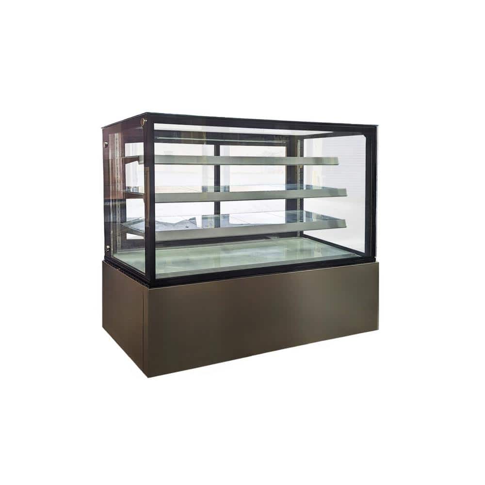 72.5 in. 28.6 cu. ft. Commercial NSF Refrigerated Cake Bakery 3-Shelf Display Showcase EW65 Black