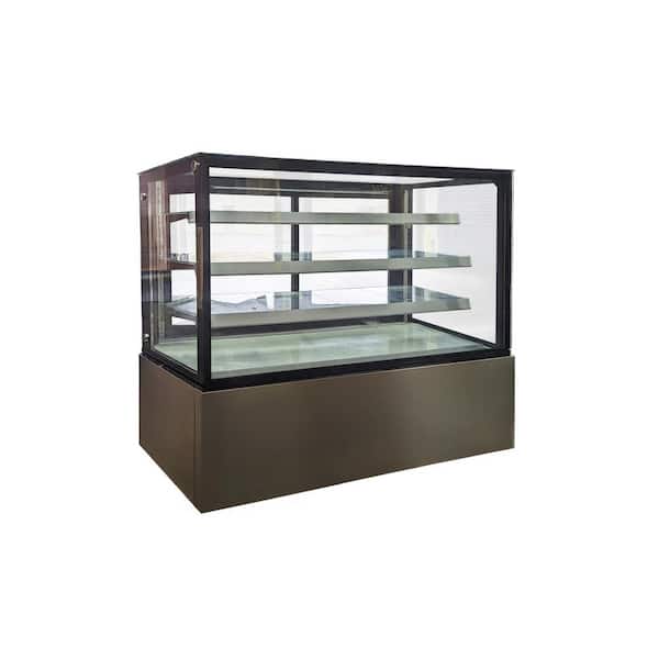 Elite Kitchen Supply 72.5 in. 28.6 cu. ft. Commercial NSF Refrigerated Cake Bakery 3-Shelf Display Showcase EW65 Black