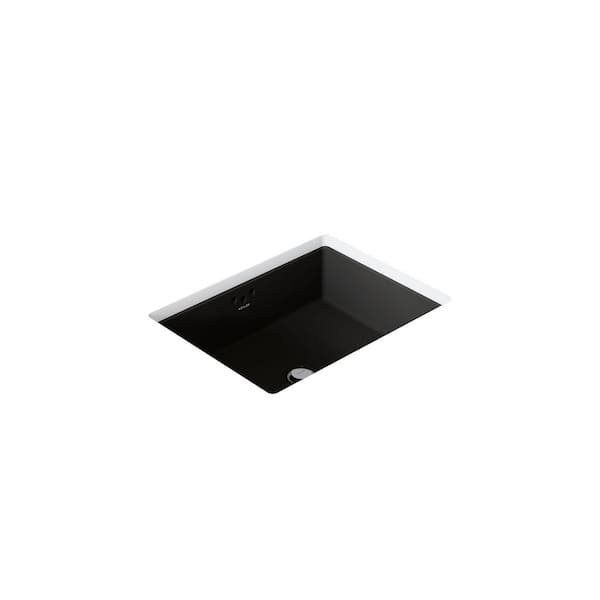Kathryn 19.8 in. x 15.63 in. Undermount Bathroom Sink in Black Black Vitreous China with Drain