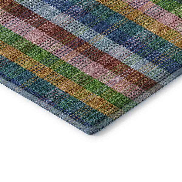 Mayfield Premium Machine Washable Abstract AMF966 Navy 3 ft. x 5 ft. Area Rug