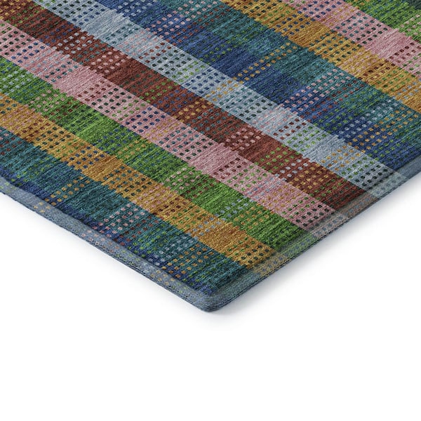 Mayfield Premium Machine Washable Abstract AMF966 Navy 5 ft. x 7 ft. 6 in. Area Rug